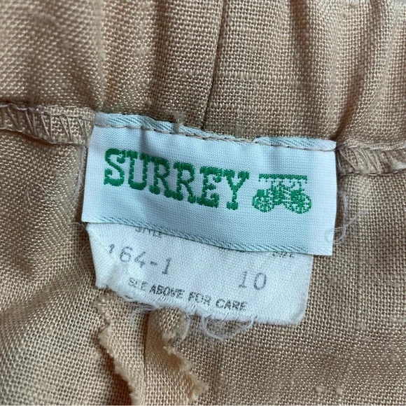 SURREY Vintage Beige Button Up A-line Midi Skirt - Picture 6 of 7